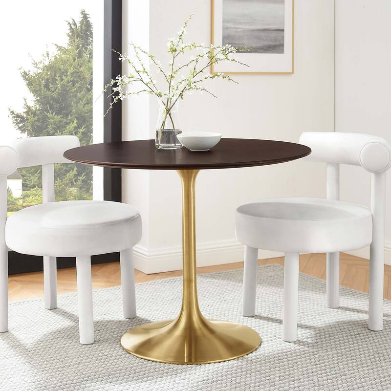 Lippa 36" Round Wood Top Dining Table - Gold Cherry Walnut