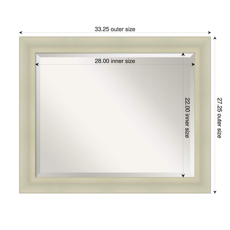 Oliver Beveled Wood Framed Wall Mirror - 33 x 27 in - Oliver Warm Silver