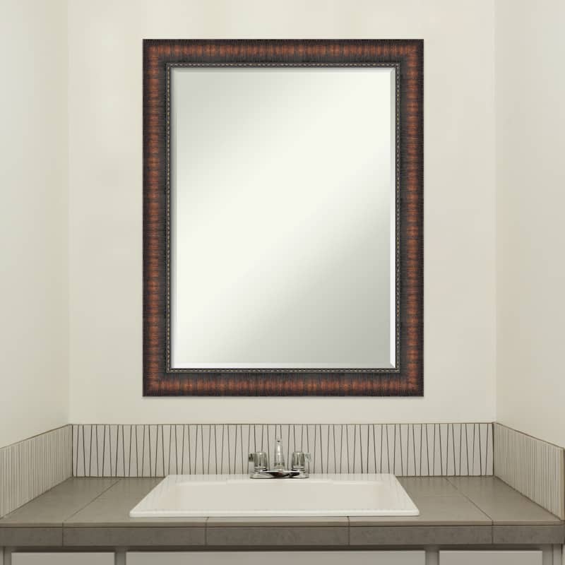 Caleb Brown Half-Inch-Beveled Bathroom Wall Mirror - Caleb Brown - Glass Size 18x24