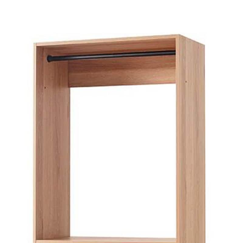 Dee Modular Closet System, 2 Compartments, 2 Hanging Rods, Oak Brown