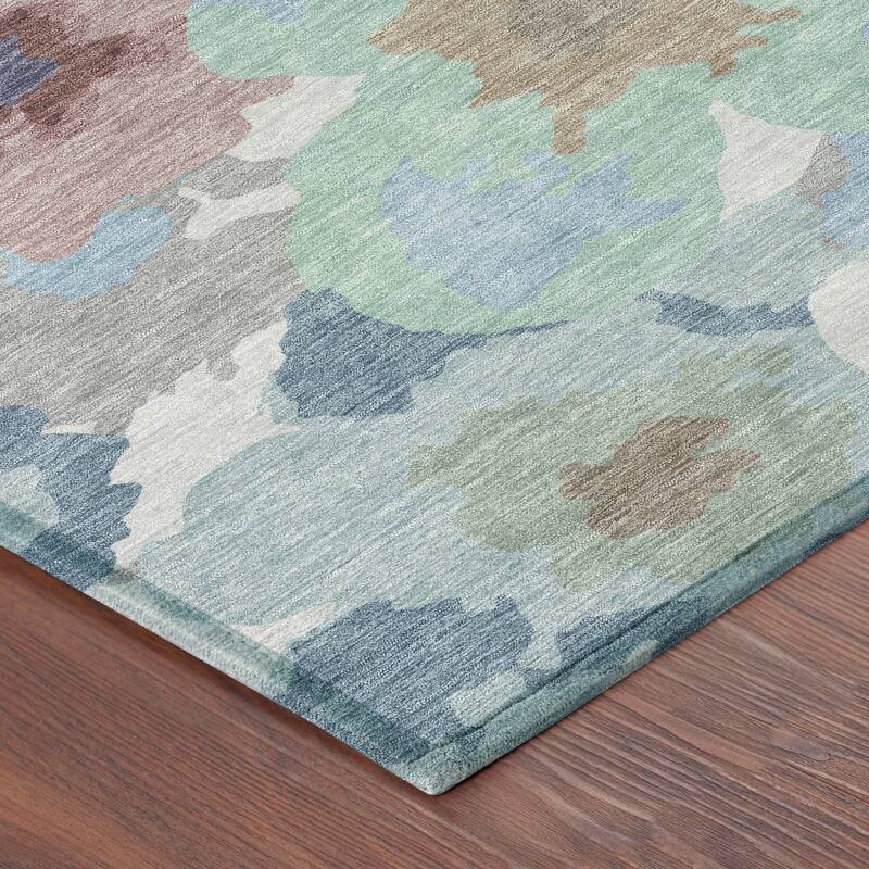 Machine Washable Indoor/ Outdoor Floral Bonnet Chantille Rug