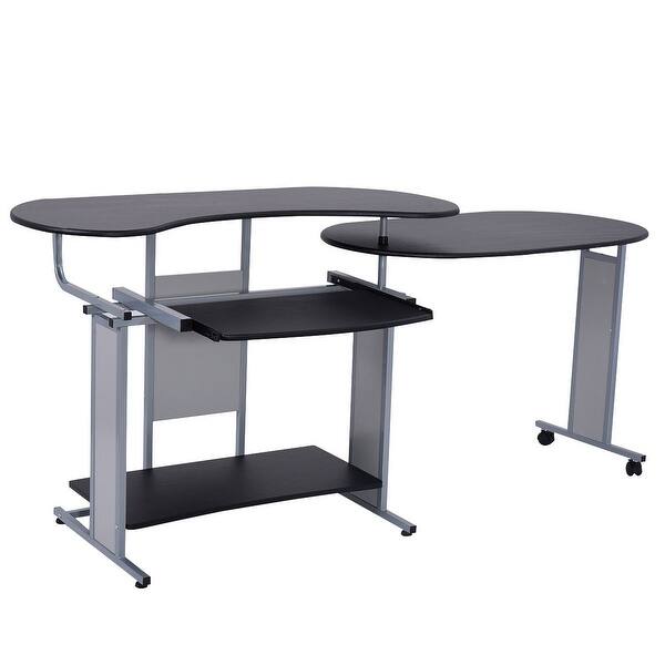 Shop Costway Expandable L Shaped Computer Desk Pc Table Corner
