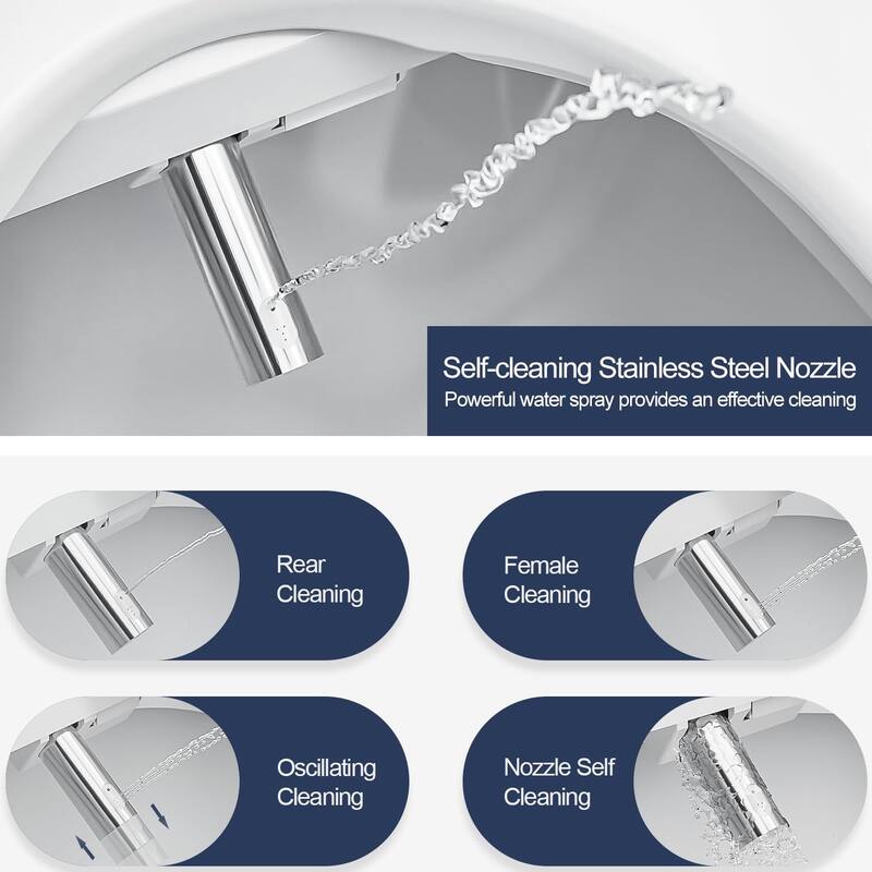 A201S Bidet Toilet Seat, Electric Smart Heated Seat with Slow Closes, Vortex Wash, Warm Dryer