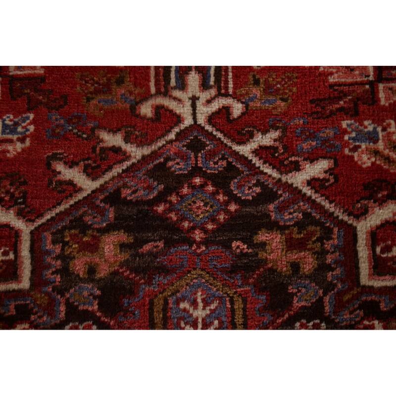 Vintage Vegetable Dye Heriz Persian Area Rug Wool Hand-knotted Carpet - 9'10" x 13'0"