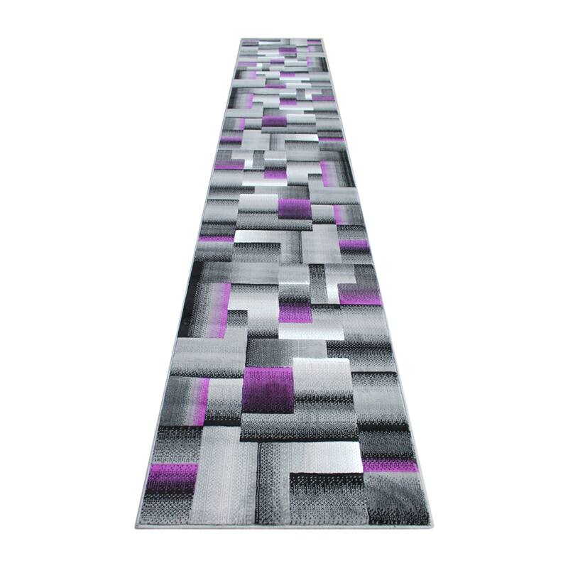 Modern Geometric Style Color Blocked Indoor Area Rug