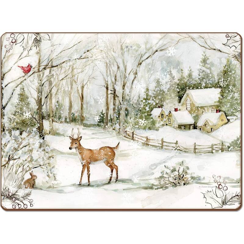 Cala Home Winter Forest by Susan Winget Hardboard Placemat Boxed Set of 4 - Set of 4