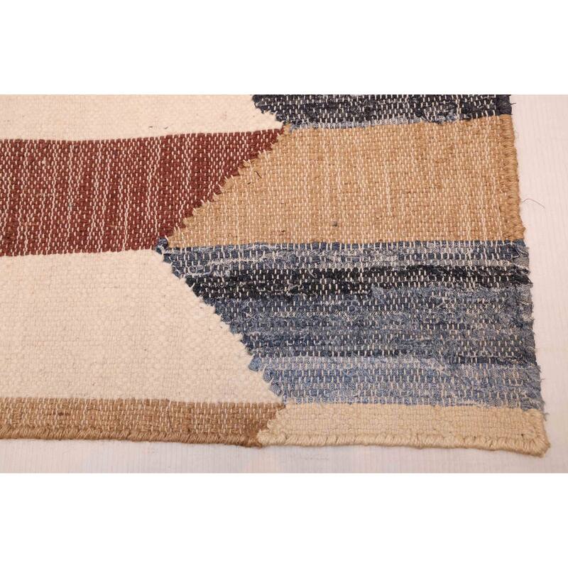 ECARPETGALLERY Flat-Weave Palas Denizli Ivory Kilim - 5'2 x 8'0