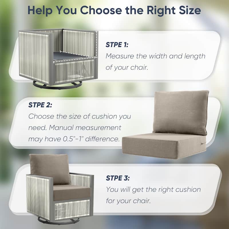 Outdoor Deep Seat Cushion Set 24 x 24 x 6 Inch