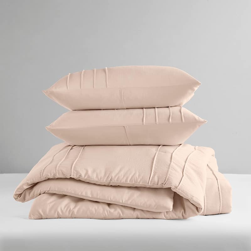 Chelsea Square Evans Pinch Pleated Soft Washed Boho Comforter Set