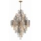 preview thumbnail 2 of 7, Addis 20 Light Aged Brass Chandelier - 30.5"W x 49.5"H x 30.5"D