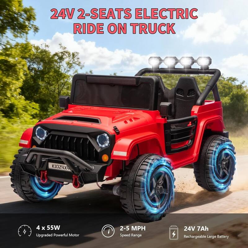 24V 2 Seater Electric Ride on Toys Truck for Kids Best Gift