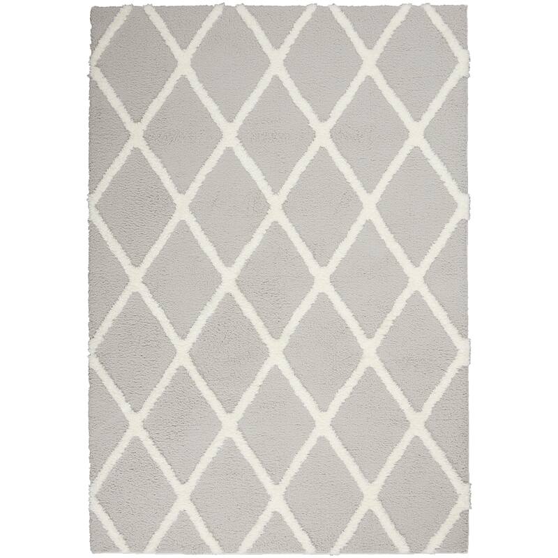 Nourison Feather Soft Contemporary Shag Diamond Area Rug