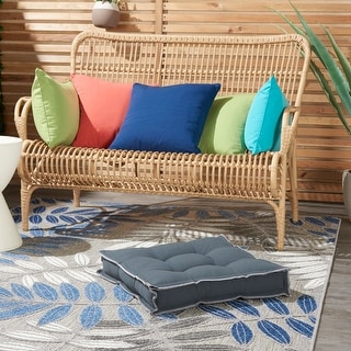 Mina Victory Indoor/Outdoor Classic Modern Solid Floor or Chair Cushion, ( 18" X 18" X 3" )