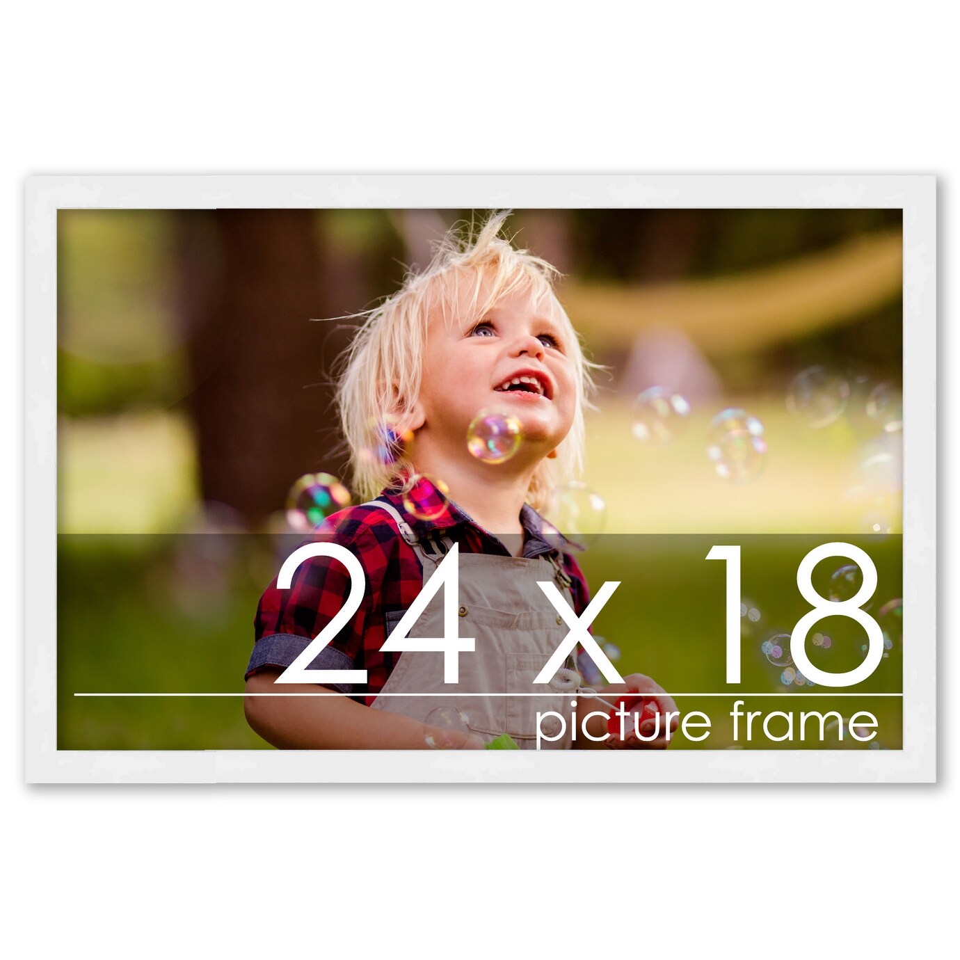 24x30 Frame Brushed White Wash Wood Picture Frame with UV Acrylic, Foam Board Backing, & Wall Hanging Hardware