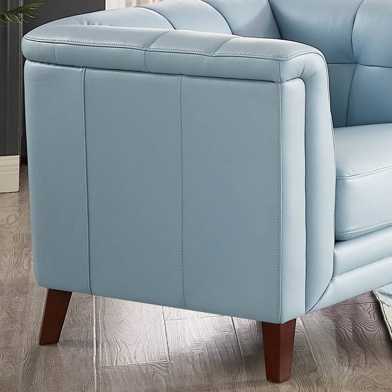 Hydeline Arvo Top Grain Leather Sofa and Chair Set with Feather, Memory Foam and Springs
