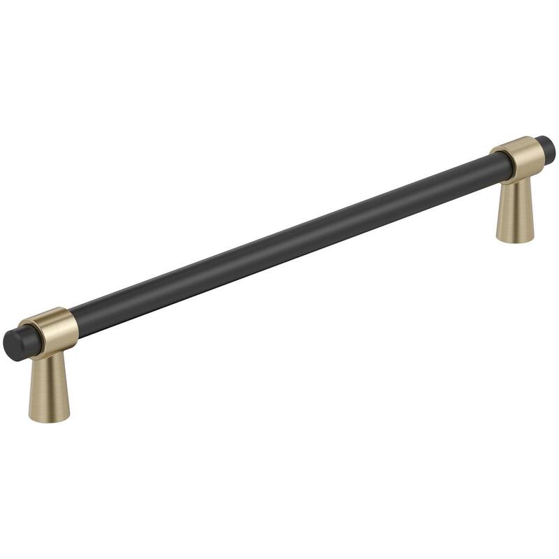 Amerock BP36981 Mergence 10-1/16" Center to Center Bar Cabinet Pull - Matte Black / Golden Champagne