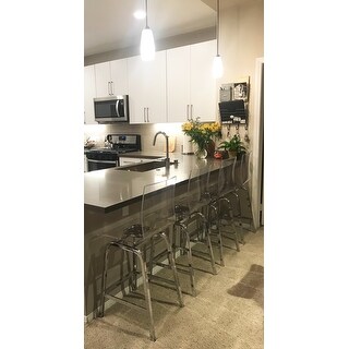 Miles clear acrylic swivel high back bar stools with back by inspire q bold on sale