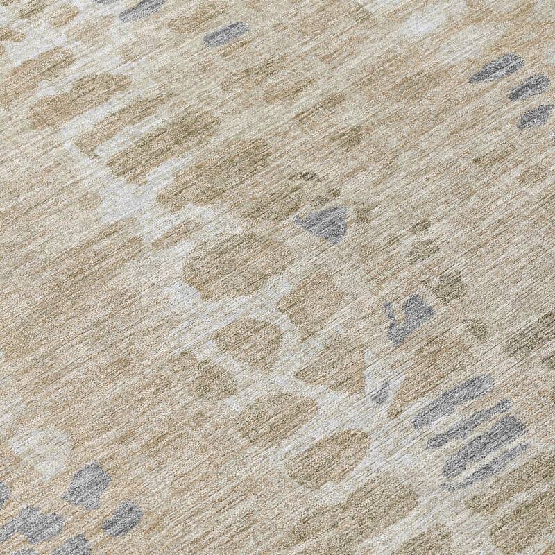 Machine Washable Indoor/ Outdoor Modern Imprints Chantille Rug