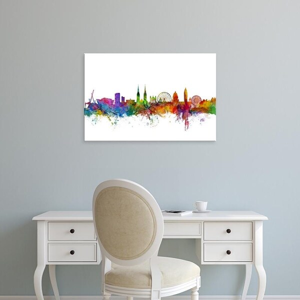 Easy Art Prints Michael Tompsett's 'Belfast Northern Ireland Skyline' Premium Canvas Art
