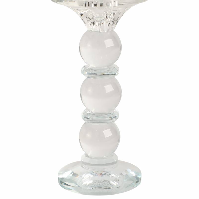 Glass Crystal Pillar and Taper Candle Holder Modern Glam Design