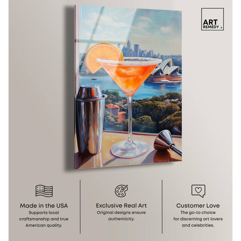 Classy Drink in Australia Acrylic by Art Remedy, Ready to Hang