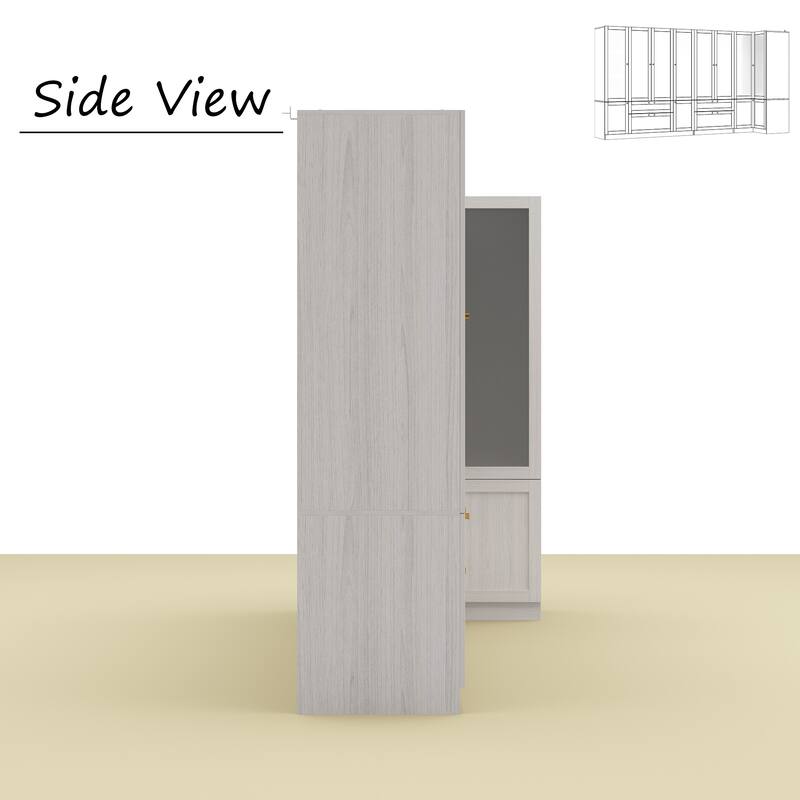 Combo Elegant Light Gray Wardrobe Modular Closet Configuration Armoire