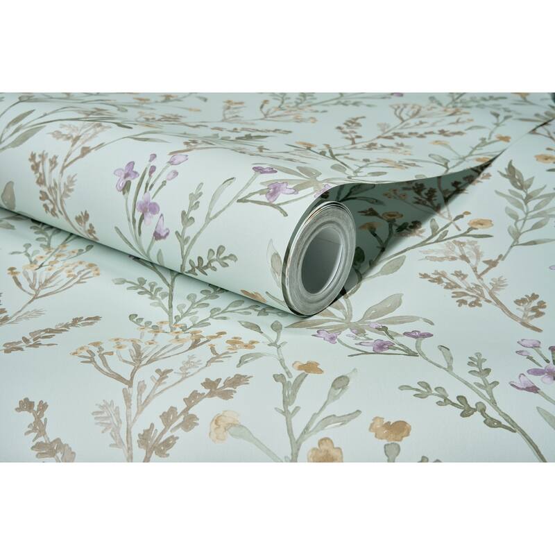 Chesapeake Laverne Aquamarine Wildflowers Wallpaper