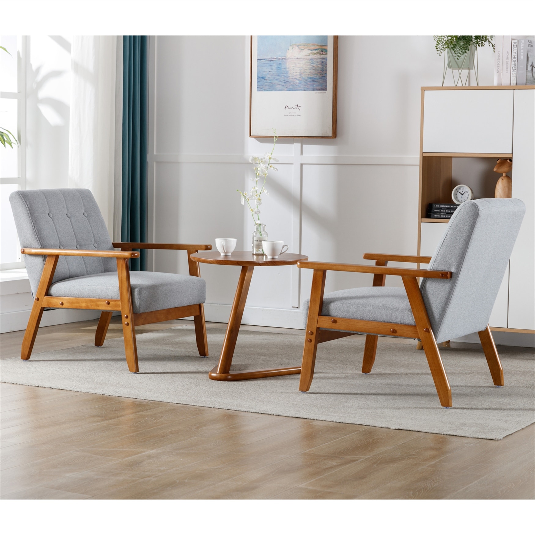 Accent chair set deals of 2 with table