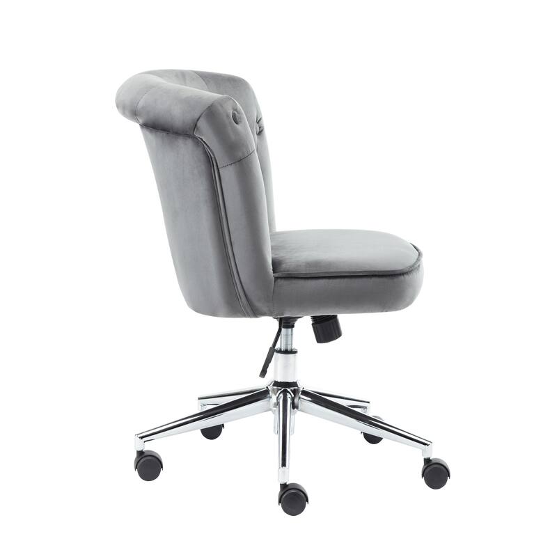 Porthos Home Quoba Tufted Velvet Office Chair, Castors and Footers Both Included