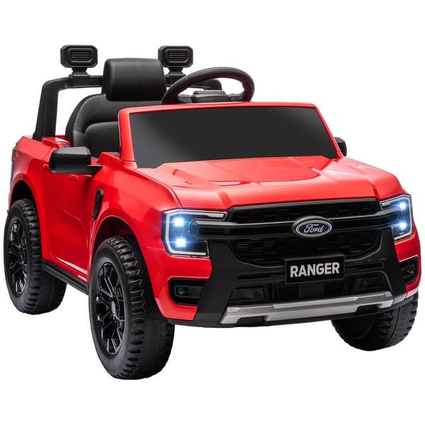 slide 2 of 19, Kids Ford Ranger Electric Ride-On Car with Dual Control Modes, Suspension & Realistic Features Red