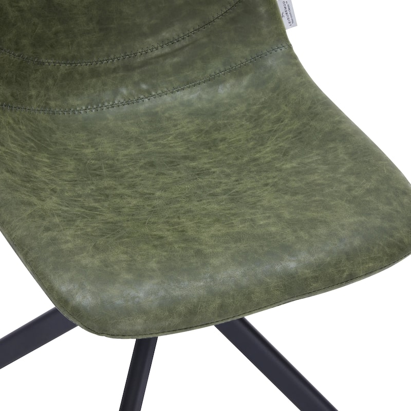 Markley Leather Dining Chair 360 Degree Swivel with Iron legs Modern Accent Side Chair Set of 4