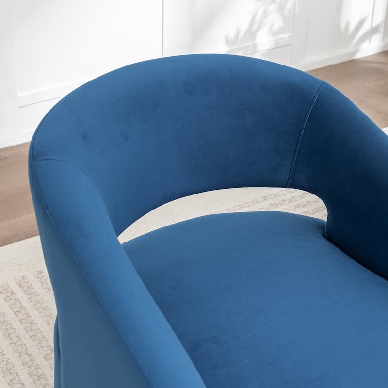 SEYNAR Modern Glam Velvet Accent Armchair Open Back with Ottoman