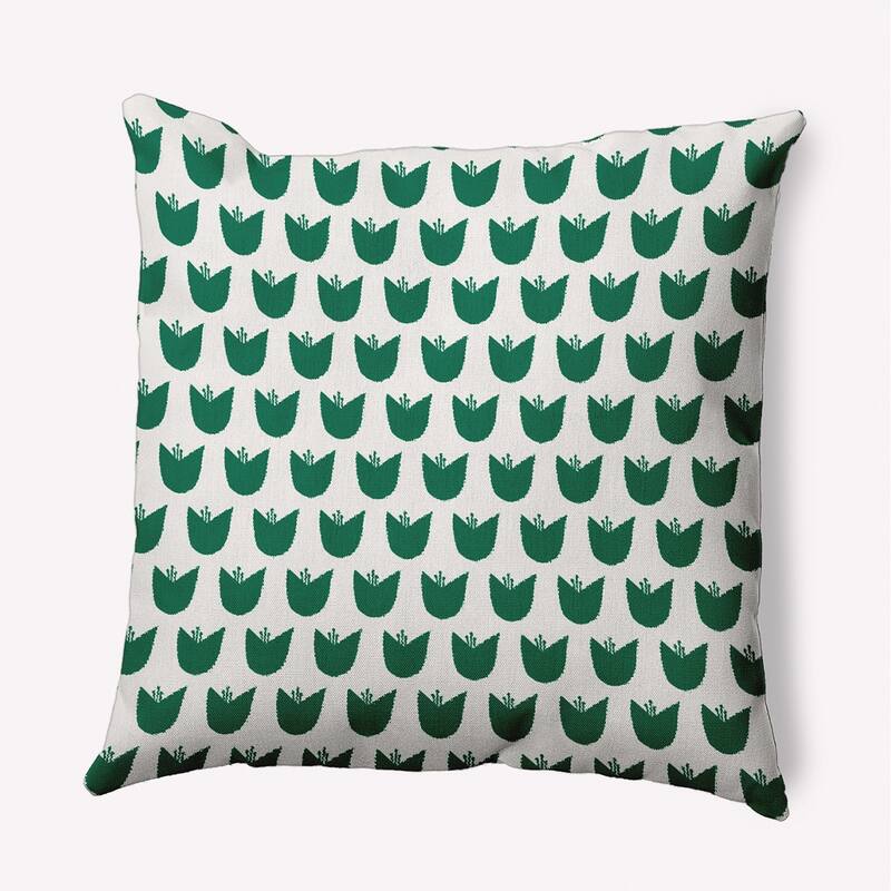 Simple Tulip Design Decorative Indoor Pillow - Meadow Green - 26" x 26"