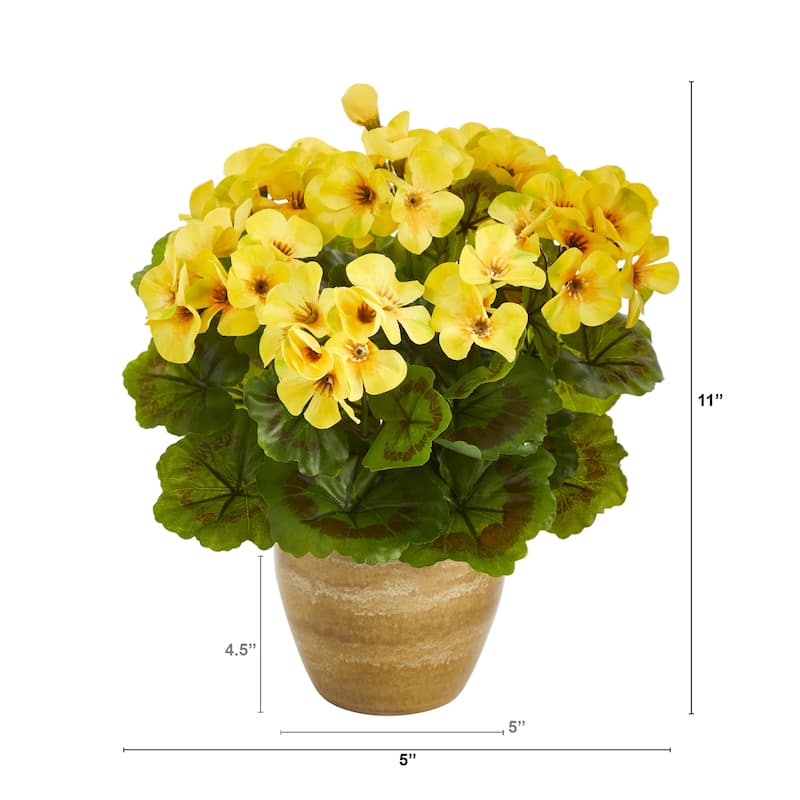 11" Geranium Plant in Ceramic Planter UV Resistant (Indoor/Outdoor)