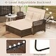 preview thumbnail 7 of 18, Gymax Patio Rattan Daybed Wicker Loveseat Sofa w/ Multifunctional