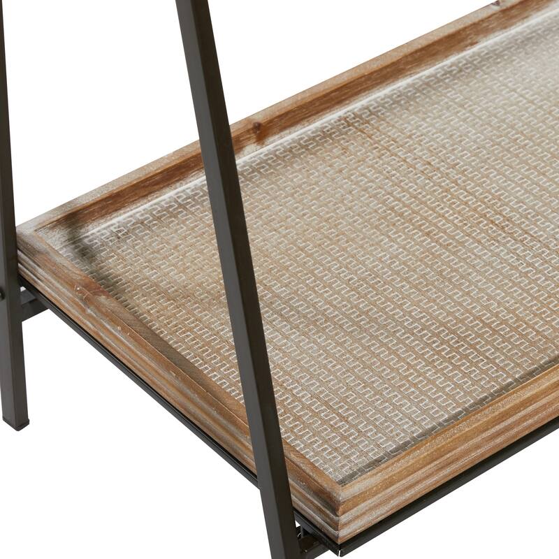 Brown Wood 3 Shelves Shelving Unit - 21 x 12 x 47