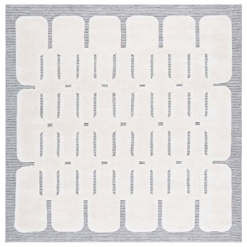 SAFAVIEH Celebrity Bettyann Modern Rug - 6'7" Square - Ivory/Grey