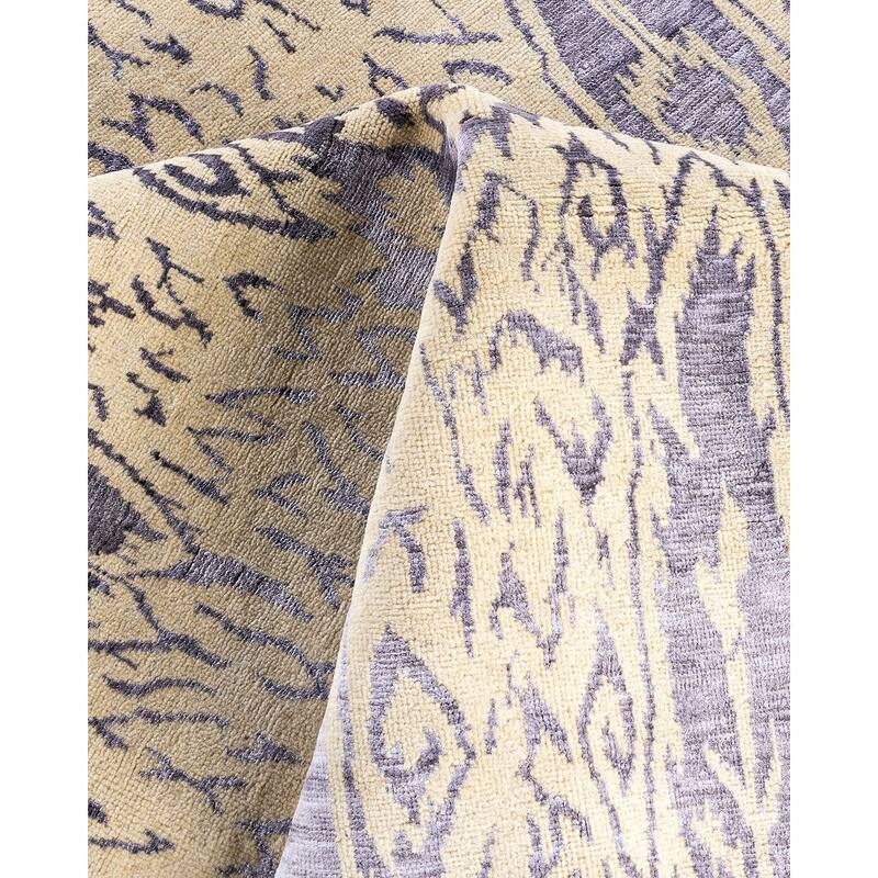 Ikat One-of-a-Kind Hand-Knotted Area Rug - Beige, 8' 0" x 10' 1" - 8' 0" x 10' 1"