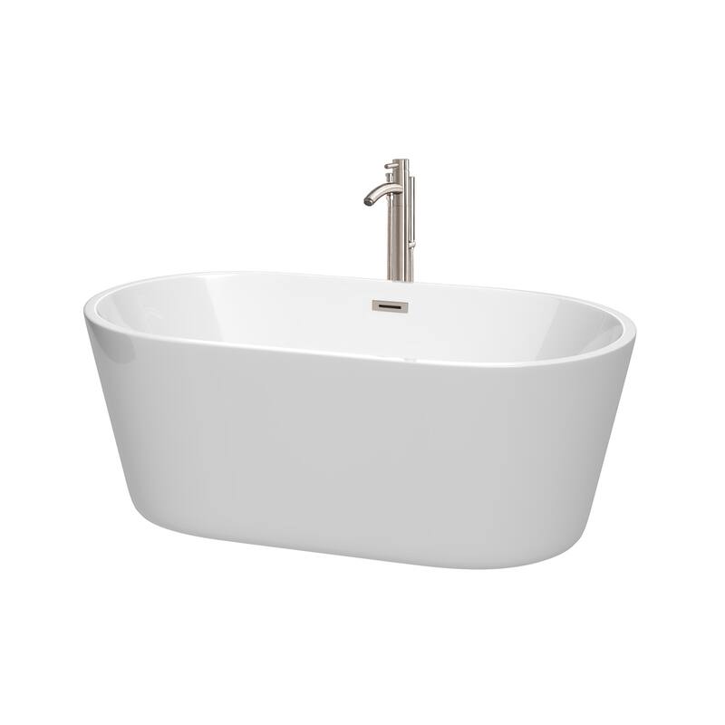 Wyndham Collection Carissa 60" Freestanding Acrylic Soaking Tub with