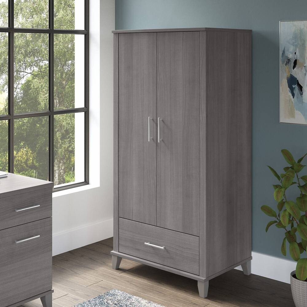 Somerset Tall Storage Cabinet with Doors and Drawer by Bush Furniture