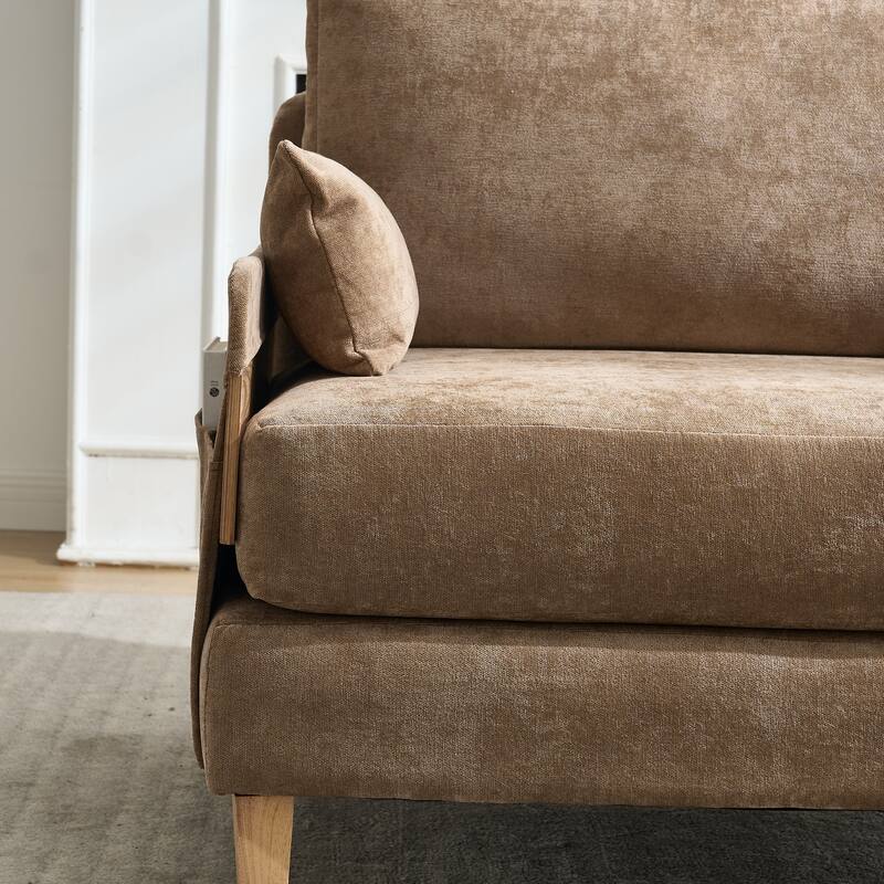 Foldable Sofa Bed Recliner, 3-In-1 Convertible Sleeper, Suitable For Small Spaces, With Three Pillows
