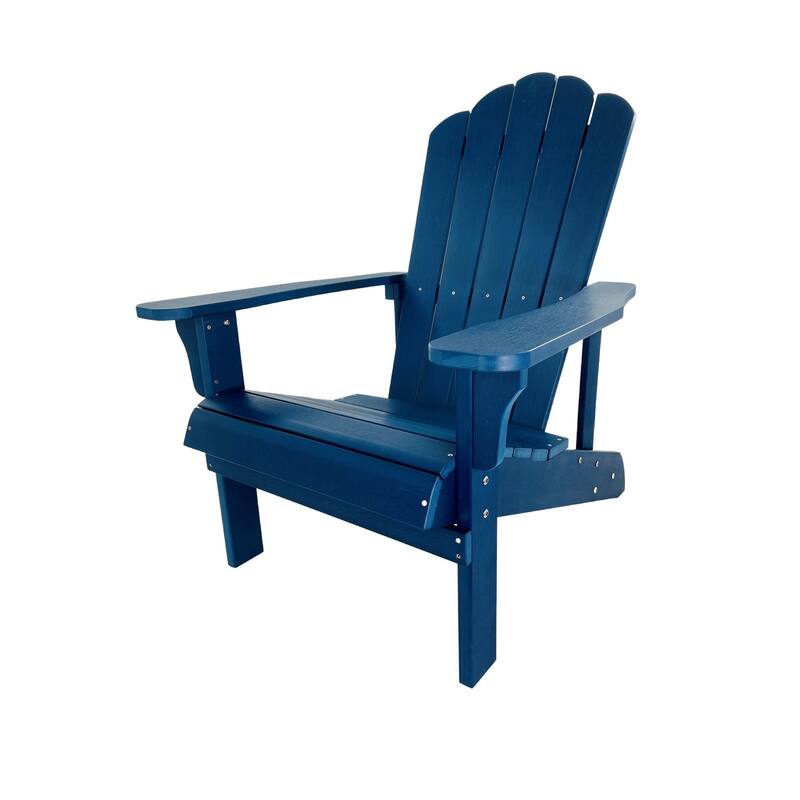 Synthetic Wood Adirondack Chair Blue 29.5"W x 34"D x 36.5"H Bed