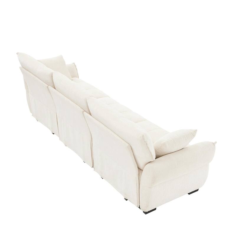 110.2" Chenille 4-Seat Sofa with Tufted Design & Sponge Cushions