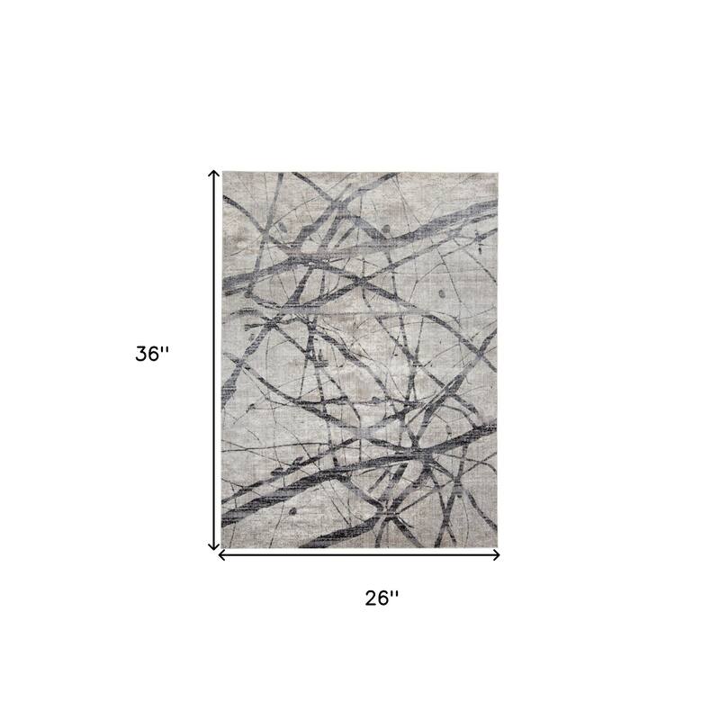 Teze Abstract Stain Resistant Area Rug By HomeRoots - 2' x 3'