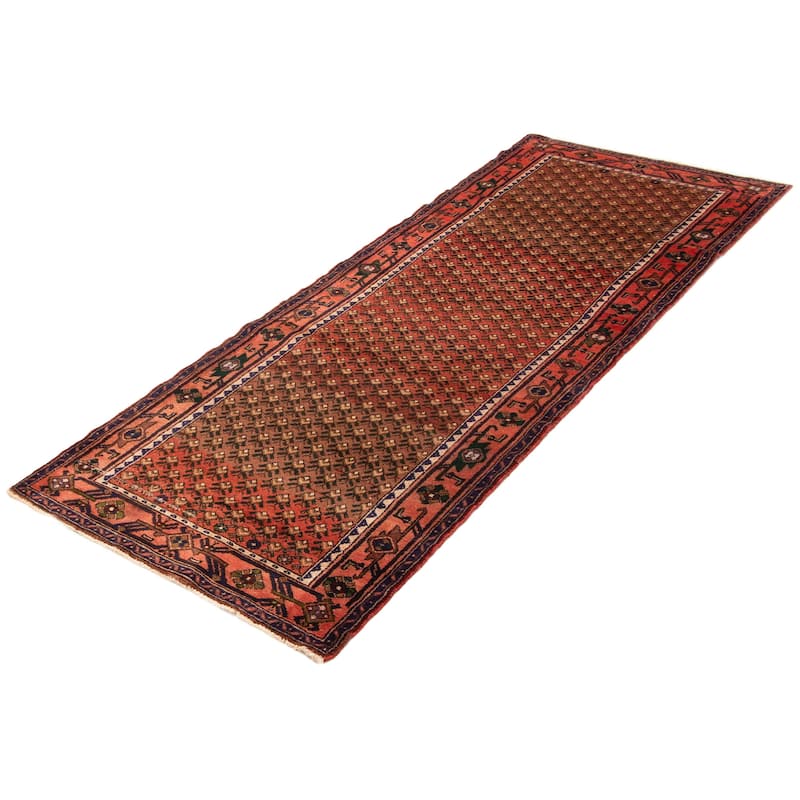 ECARPETGALLERY Hand-knotted Andelz Dark Red Wool Rug - 3' 10" x 11'