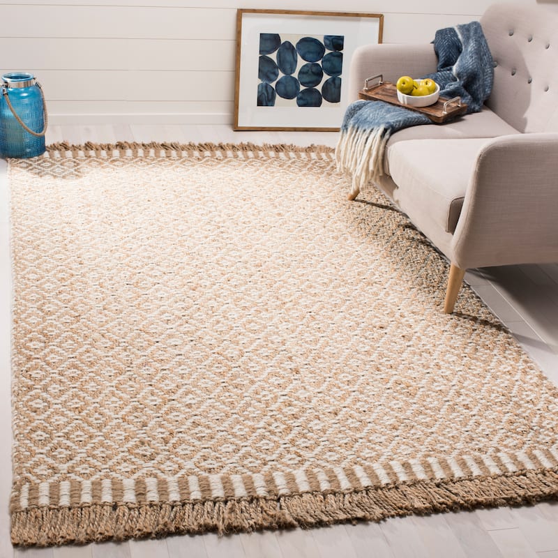 SAFAVIEH Handmade Natural Fiber Allisson Jute Fringe Rug - 8' x 10' - Natural/Ivory