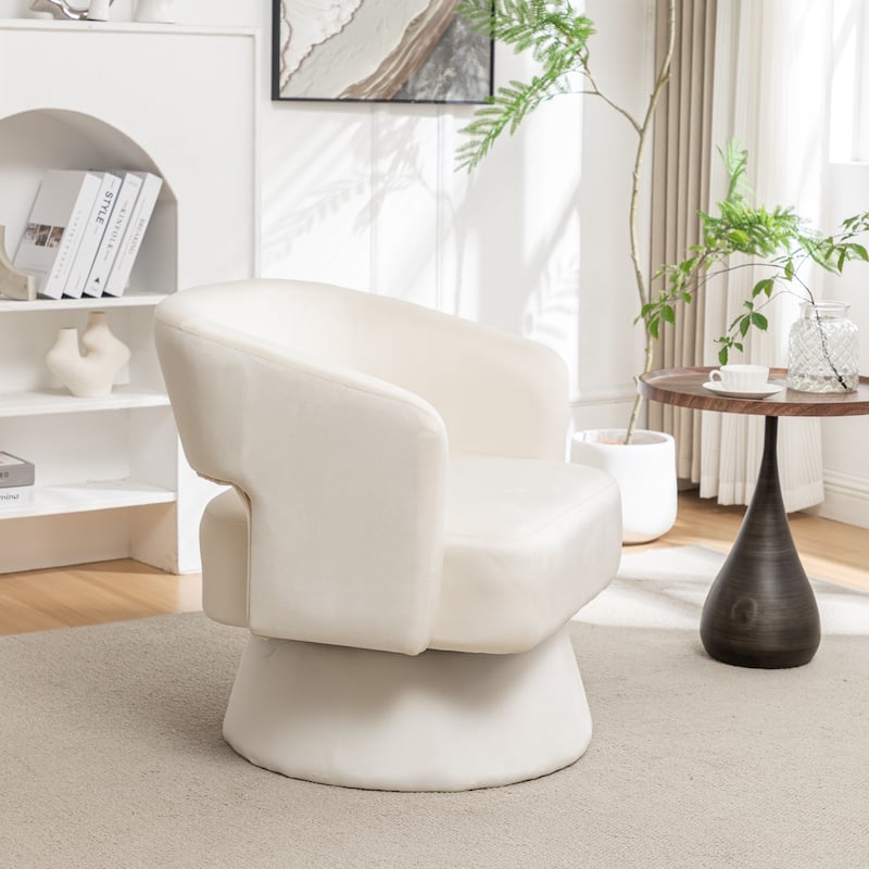 Velvet Swivel Barrel Chair