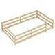 preview thumbnail 60 of 70, Full Size Montessori Floor Bed with Safety Fence, Solid Pine Wood Frame, Kids Low-Profile Bed for Boys and Girls, Easy Assembly