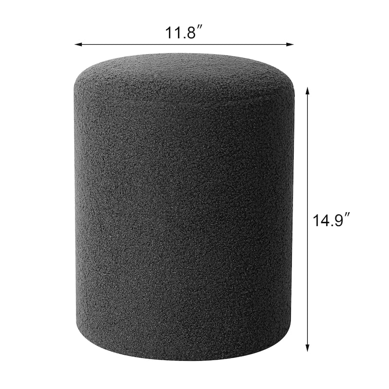 Adeco Ottoman Footrest Fabric Stool for Living Room Bedroom