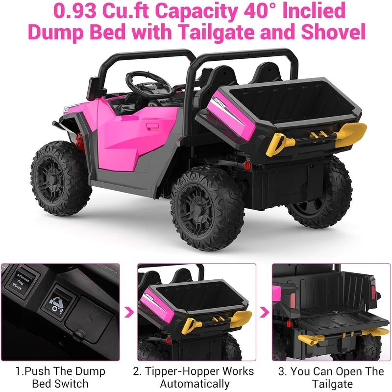 Ride On Dump Truck, 24V Ride On Car with Remote Control